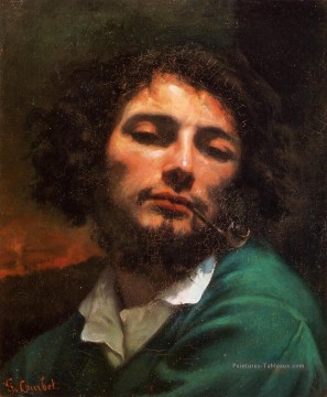 Gustave Courbet œuvres - Portrait de l’artiste aka Man avec un réalisme de pipe réalisme peintre Gustave Courbet